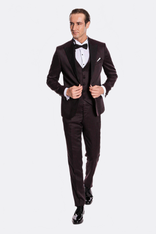 Claret Red and Black Tuxedo for Men | Wessi