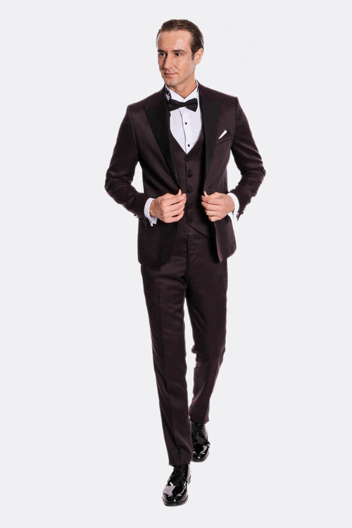 Claret Red and Black Tuxedo for Men | Wessi