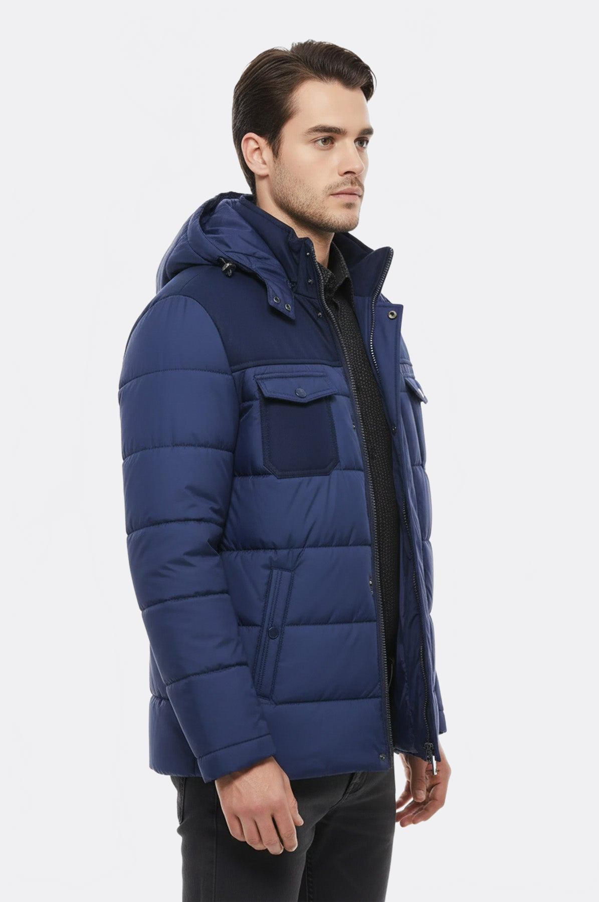 Puffer Navy Blue Men Coat - Wessi