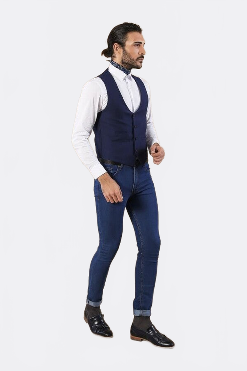 Indigo Vest Separate with Watch Pockets - Wessi