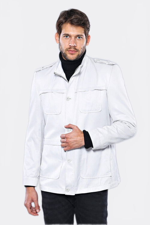 Double Breasted Cream Trench Coat - Wessi