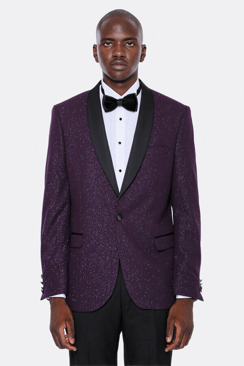 Purple Shawl Lapel Tuxedo Jacket - Wessi