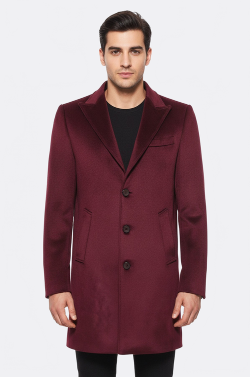 Burgundy Long Coat - Wessi