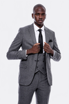 Striped Grey Double Breasted Suit - Wessi