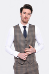 Patterned Brown Men's Vest - Wessi