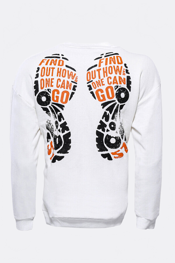 White Letter Printed Men's Sweatshirt - Wessi