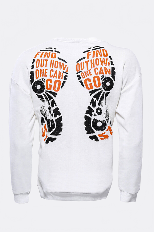 White Letter Printed Men's Sweatshirt - Wessi
