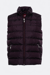 Quilted Zippered Burgundy Men Down Vest - Wessi