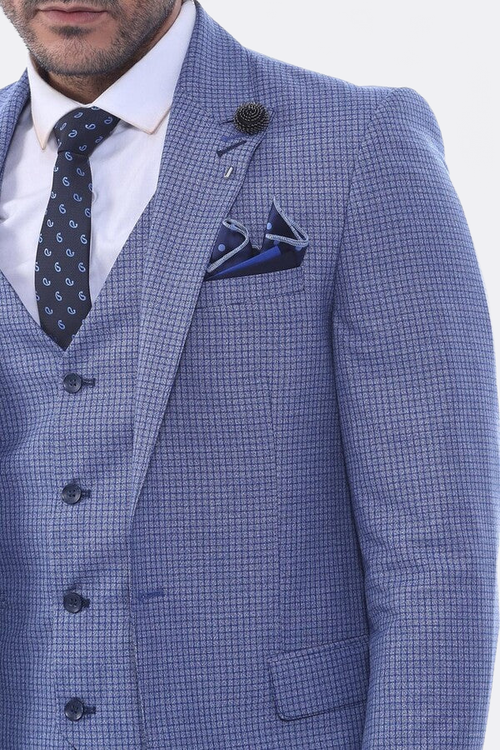 Single Button Pointed Collar Blazer Three Pieces Of Suit - Wessi