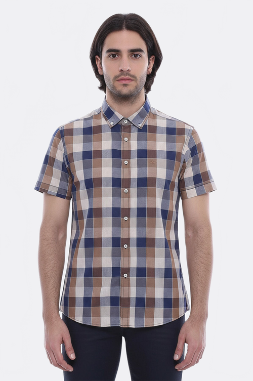 Plaid-Patterned Cotton Shirt - Wessi