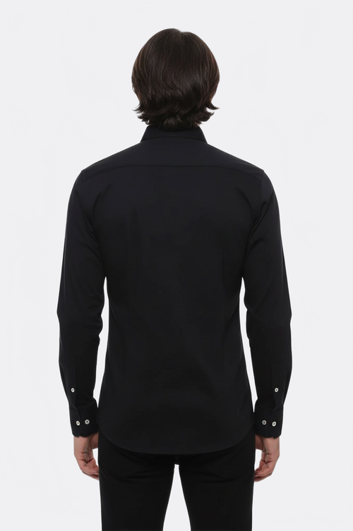 Emblemed Long Sleeve Black Shirt - Wessi