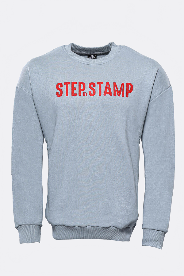 Grey Letter Printed Sweatshirt - Wessi