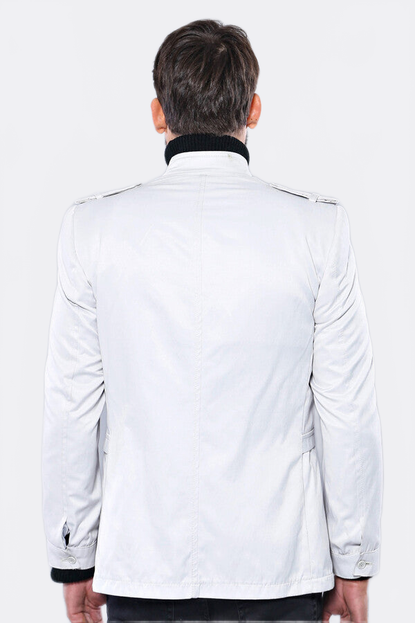 Double Breasted Cream Trench Coat - Wessi