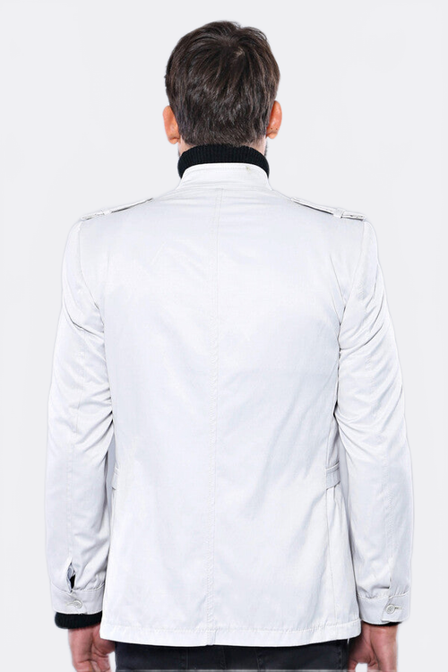 Double Breasted Cream Trench Coat - Wessi