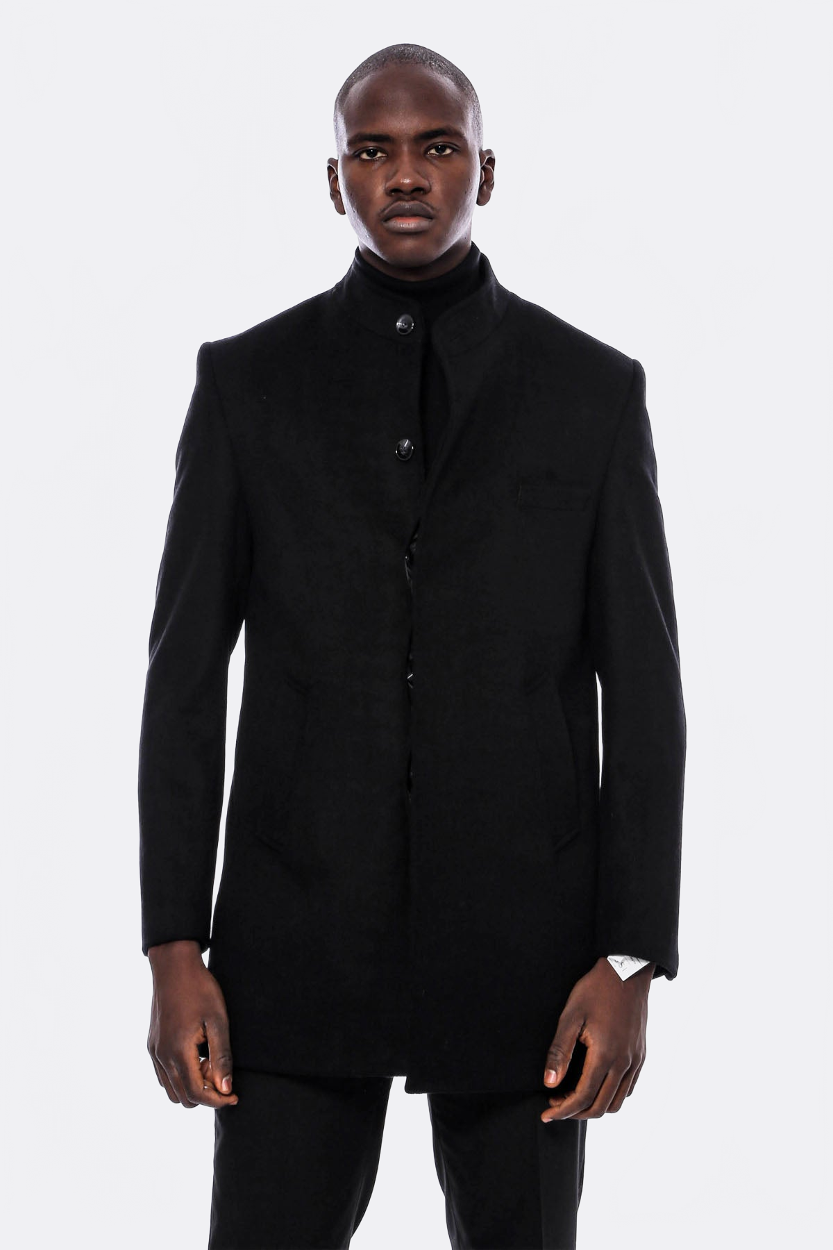 Mandarin Collar Men's Long Coat | Wessi