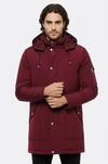 Burgundy Pocket Hooded Men's Coat - Wessi