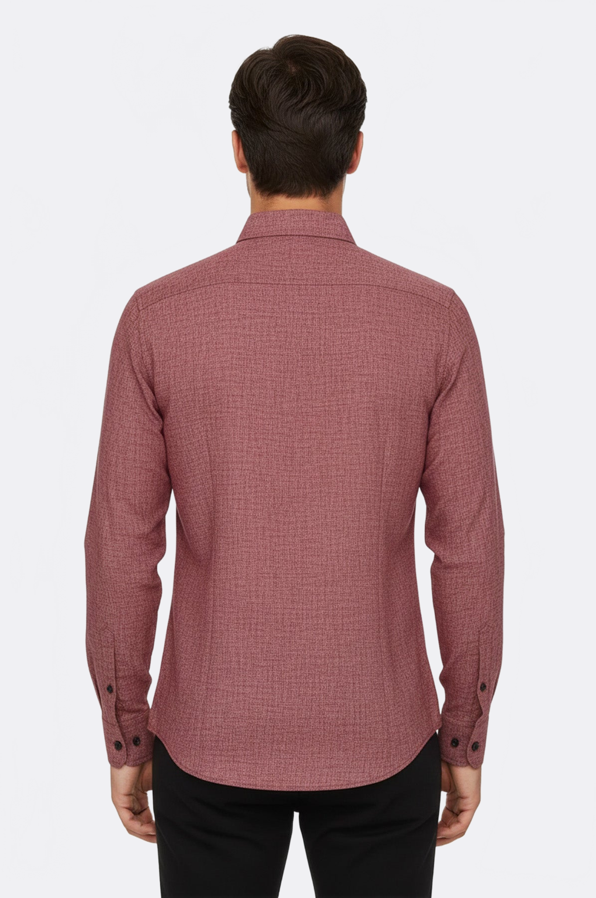 Slim Fit Patterned Burgundy Men Shirt - Wessi