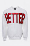 Circle Neck Front Printed Men's White Sweatshirt - Wessi