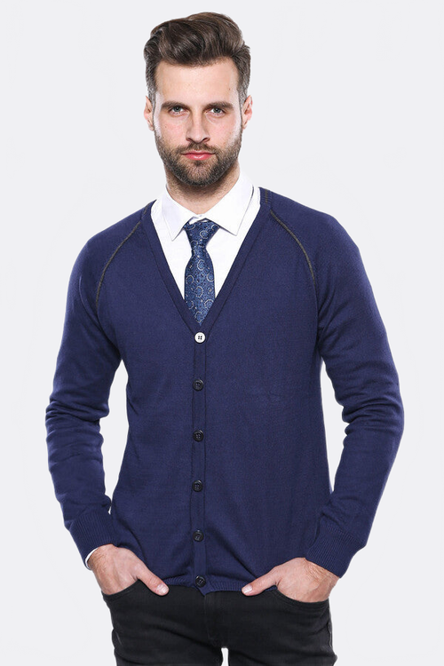 Cotton Knitwear Navy Blue - Wessi