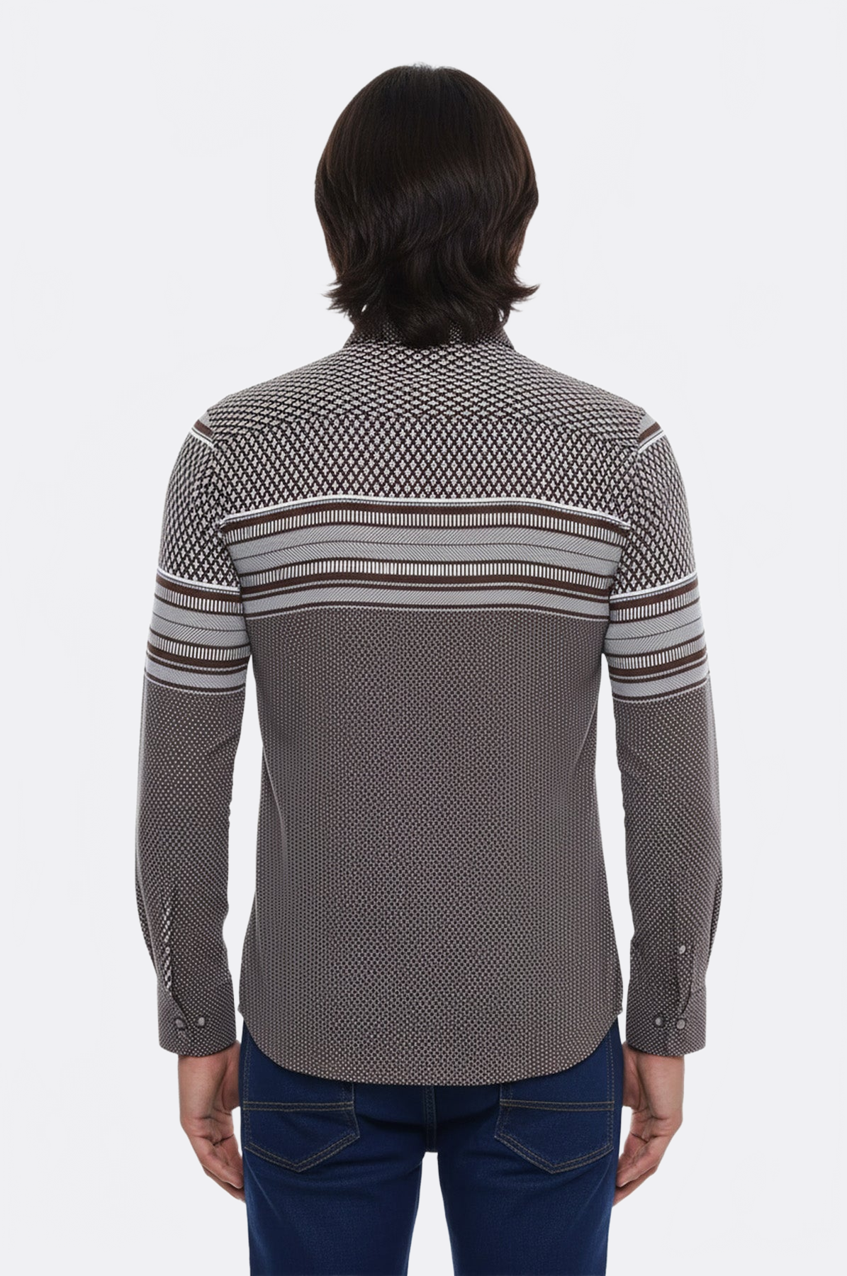 Brown Diamond Patterned Shirt - Wessi