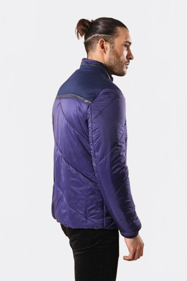 Blue Quilted Down Coat - Wessi
