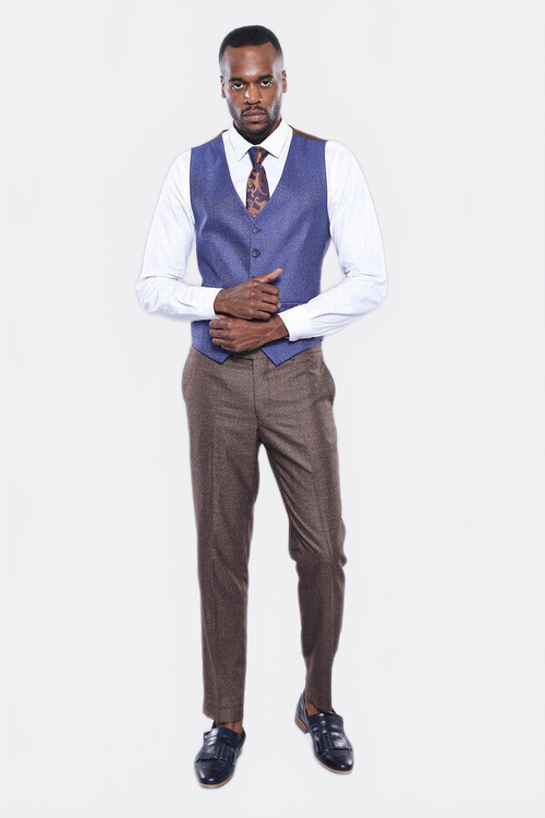 Brown Blue Checked Suit | Wessi - Wessi