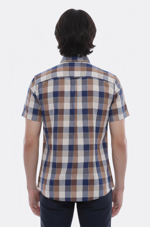 Plaid-Patterned Cotton Shirt - Wessi