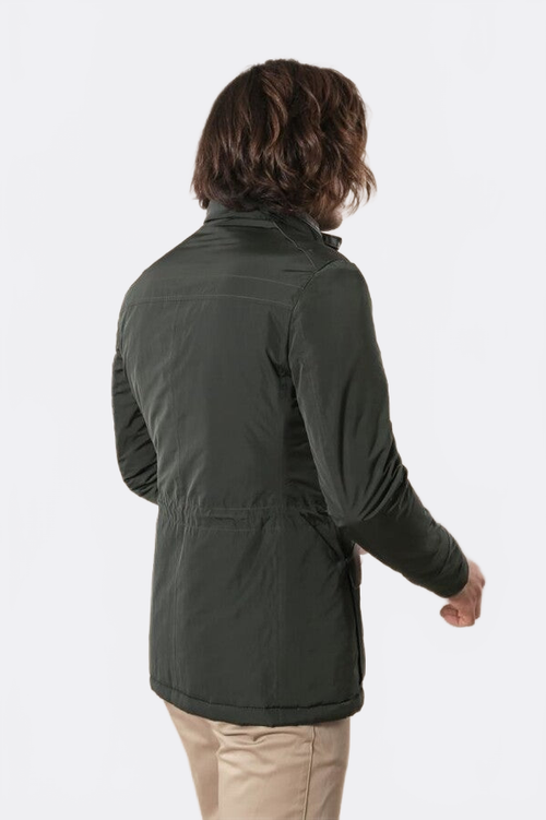 Leather Modeled Green Slim Fit Quilted Jacket - Wessi