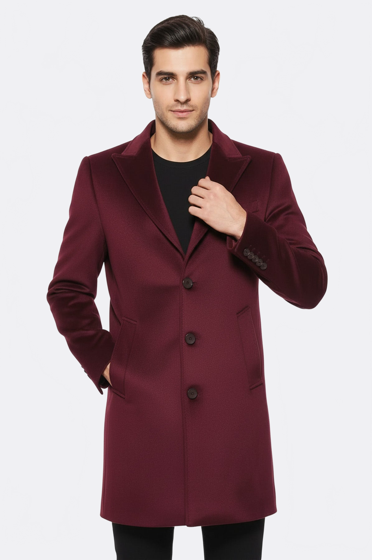 Burgundy Long Coat - Wessi