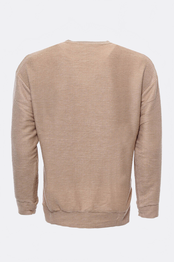 Horizontal Striped Beige Men's Sweatshirt - Wessi