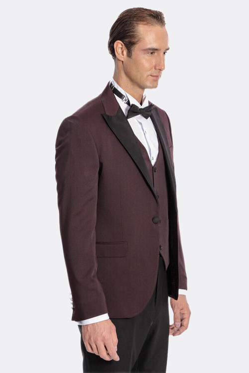 Vested Burgundy Tuxedo | Wessi