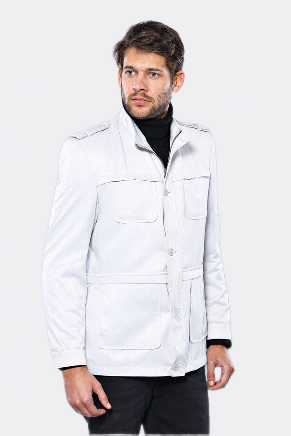 Double Breasted Cream Trench Coat - Wessi