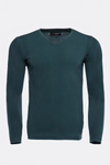 Green V Neck Plain Sweatshirt - Wessi