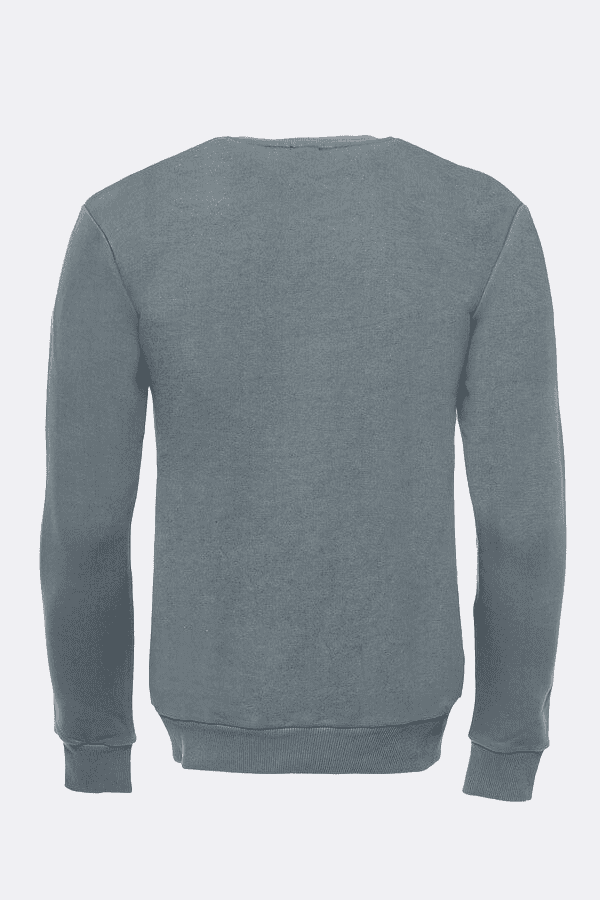 Khaki Plain Circle Neck Sweatshirt - Wessi
