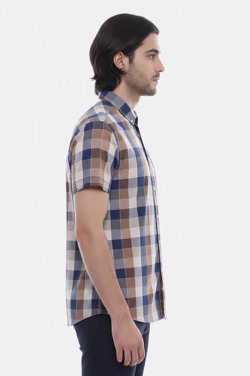 Plaid-Patterned Cotton Shirt - Wessi