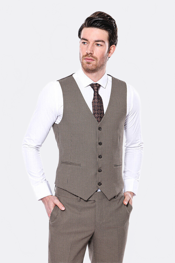 Dark Brown Men  Vest - Wessi
