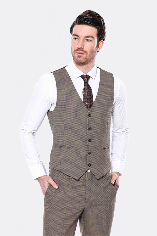 Dark Brown Men  Vest - Wessi