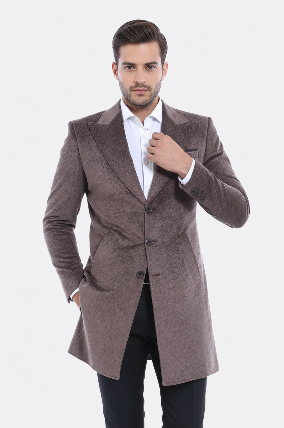 Peak Lapel Mink Men Coat - Wessi