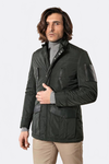 Leather Modeled Green Slim Fit Quilted Jacket - Wessi