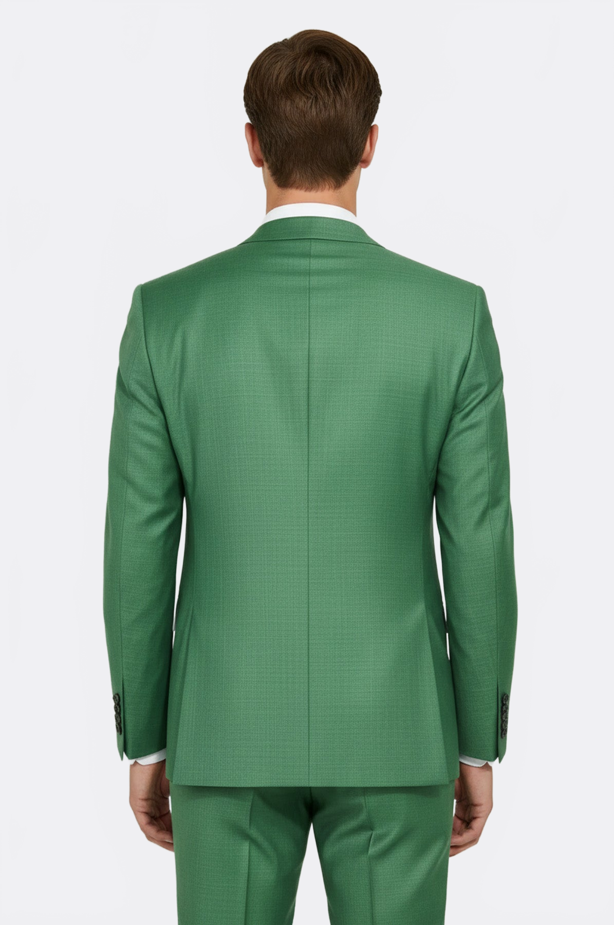 Two Piece Slim Fit Single Button Green Men Suit - Wessi
