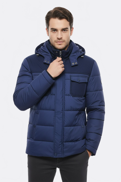 Puffer Navy Blue Men Coat - Wessi