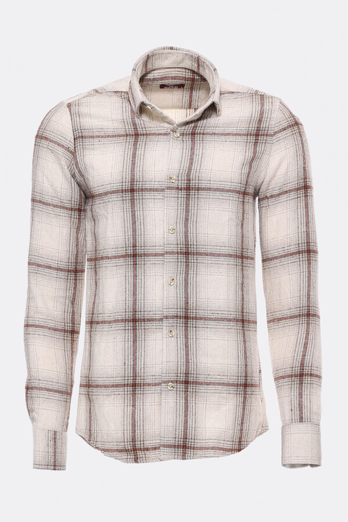 Plaid Light Brown Men Lumberjack Shirt - Wessi