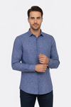 Slim Fit Patterned Navy Blue Men Shirt - Wessi