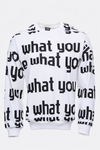 White Printed Circle Neck Sweatshirt - Wessi