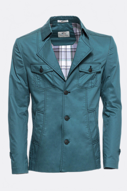Green Cotton Trench Coat - Wessi