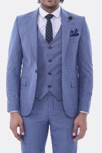Single Button Pointed Collar Blazer Three Pieces Of Suit - Wessi