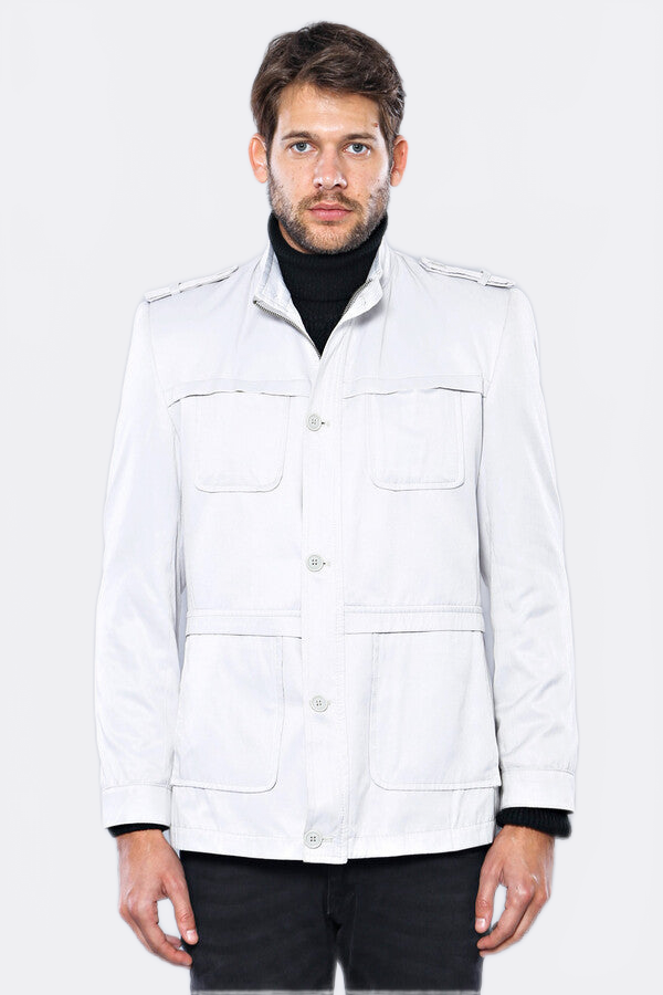 Double Breasted Cream Trench Coat - Wessi