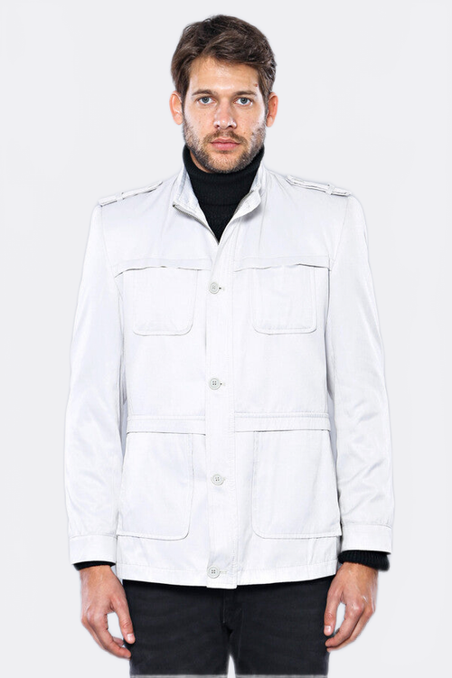 Double Breasted Cream Trench Coat - Wessi