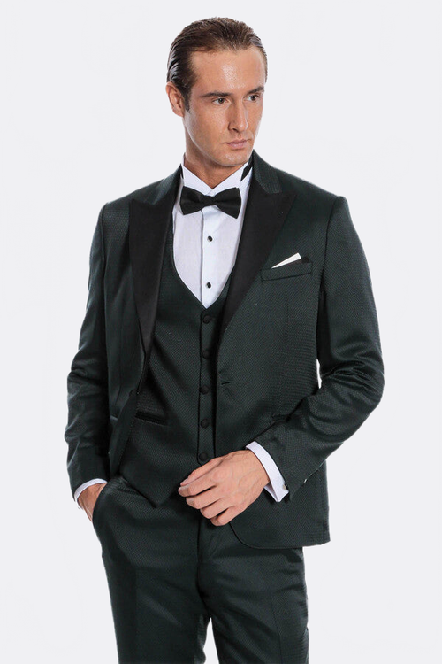 Green Modeled Lapel Tuxedo | Wessi