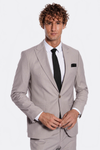 2 Piece Striped Grey Men Suit - Wessi